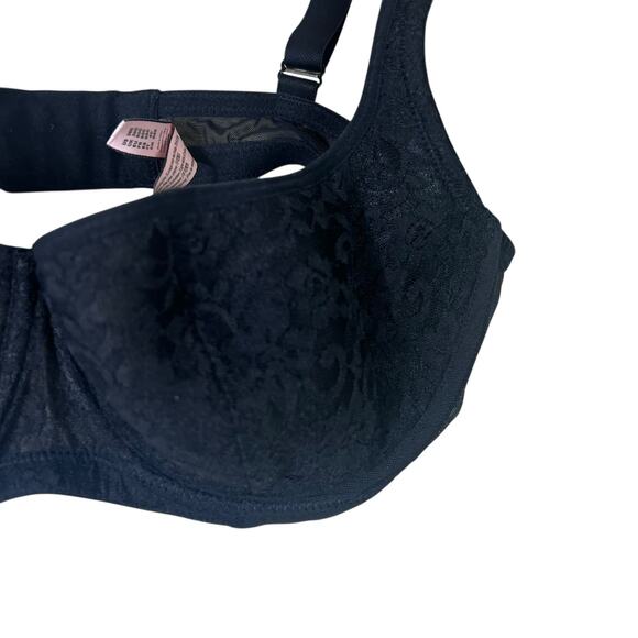 DOBREVA Lace Mesh Full Coverage Bra Womens 40DD Black Solid Classic - Picture 2 of 5